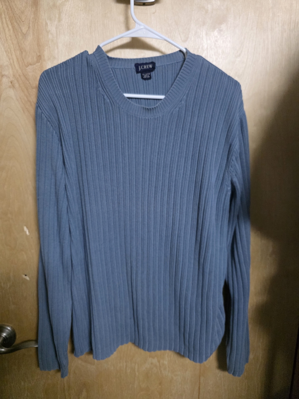 J. Crew Women's Ribbed Cotton Crewneck Sweater - Dusty Blue